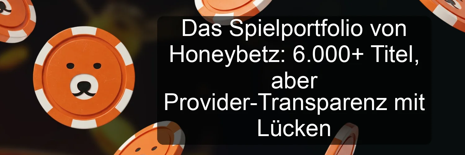 Das Spielportfolio von Honeybetz: 6.000+ Titel, aber Provider-Transparenz mit Lücken